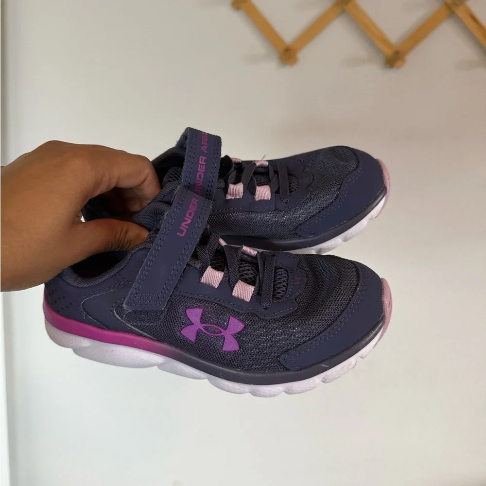 Under Armour Kids' Dark Purple and Light Pink Sneakers